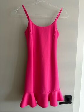Aqua Hot Pink Mini Cocktail Dress